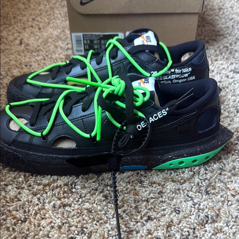 Nike Off Black and Green Sneakers